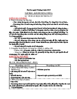 Kế hoạch bài dạy Lớp 3 - Tuần 21 - Năm học 2021-2022 - Nguyễn Thị Cẩm Nhung