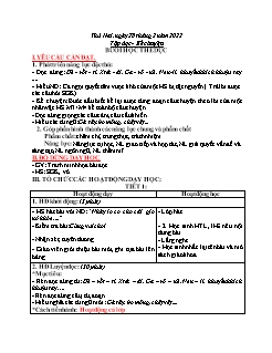 Kế hoạch bài dạy Lớp 3 - Tuần 24 - Năm học 2021-2022 - Nguyễn Thị Tố Nga