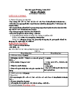 Kế hoạch bài dạy Lớp 3 - Tuần 24 - Năm học 2021-2022 - Nguyễn Thị Cẩm Nhung