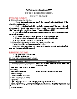 Kế hoạch bài dạy Lớp 3 - Tuần 26 - Năm học 2021-2022 - Nguyễn Thị Cẩm Nhung