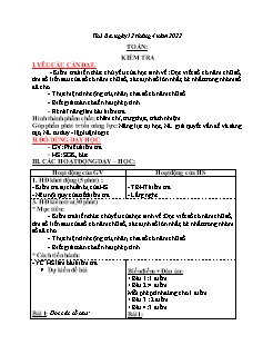 Kế hoạch bài dạy Lớp 3 - Tuần 30 - Năm học 2021-2022 - Nguyễn Thị Tố Nga
