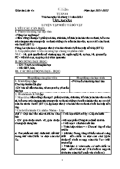 Kế hoạch bài dạy Lớp 4 - Tuần 11 - Năm học 2021-2022 - Nguyễn Thị Bích Ngọc