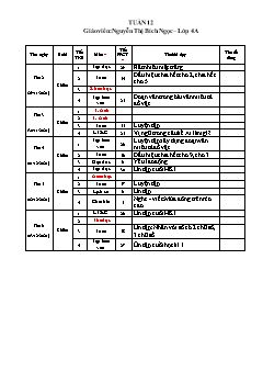 Kế hoạch bài dạy Lớp 4 - Tuần 12 - Năm học 2021-2022 - Nguyễn Thị Bích Ngọc