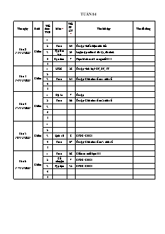Kế hoạch bài dạy Lớp 4 - Tuần 14 - Năm học 2021-2022 - Lê Thị Thu Hương