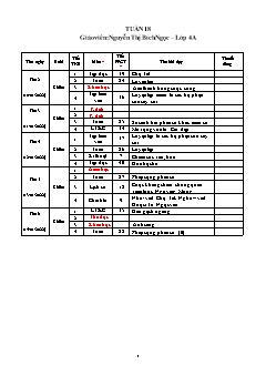 Kế hoạch bài dạy Lớp 4 - Tuần 18 - Năm học 2021-2022 - Nguyễn Thị Bích Ngọc
