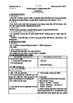 Kế hoạch bài dạy Lớp 4 - Tuần 3 - Năm học 2021-2022 - Nguyễn Thị Bích Ngọc