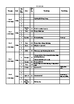 Kế hoạch bài dạy Lớp 4 - Tuần 30 - Năm học 2022-2023 - Lê Thị Thu Hương