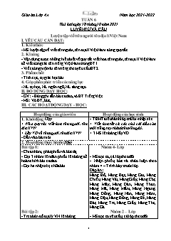 Kế hoạch bài dạy Lớp 4 - Tuần 6 - Năm học 2021-2022 - Nguyễn Thị Bích Ngọc