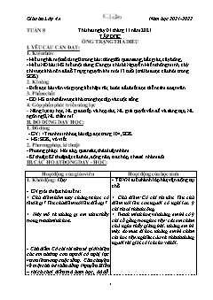 Kế hoạch bài dạy Lớp 4 - Tuần 8 - Năm học 2021-2022 - Nguyễn Thị Bích Ngọc