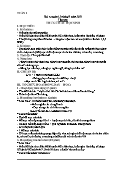 Kế hoạch bài dạy Lớp 5 - Tuần 1 - Năm học 2021-2022 - Nguyễn Thị Thu Trang