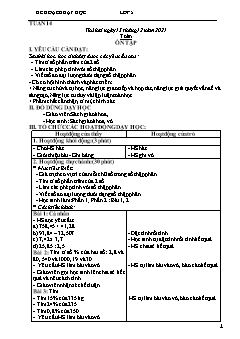 Kế hoạch bài dạy Lớp 5 - Tuần 14 - Năm học 2021-2022 - Nguyễn Thị Thu Trang