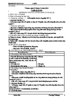 Kế hoạch bài dạy Lớp 5 - Tuần 16 - Năm học 2021-2022 - Nguyễn Thị Thu Trang