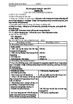 Kế hoạch bài dạy Lớp 5 - Tuần 17 - Năm học 2021-2022 - Nguyễn Thị Thu Trang