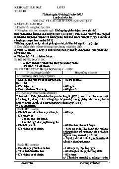 Kế hoạch bài dạy Lớp 5 - Tuần 18 - Năm học 2021-2022 - Nguyễn Thị Thu Trang