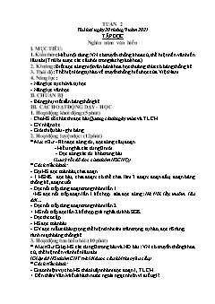 Kế hoạch bài dạy Lớp 5 - Tuần 2 - Năm học 2021-2022 - Nguyễn Thị Thu Trang