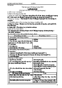 Kế hoạch bài dạy Lớp 5 - Tuần 31 - Năm học 2021-2022 - Nguyễn Thị Thu Trang