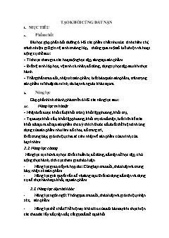 Kế hoạch bài dạy Mĩ thuật 1 Sách Cánh diều - Bài 12: Tạo khối cùng đất nặn - Năm học 2021-2022 - Trần Mạnh Đức