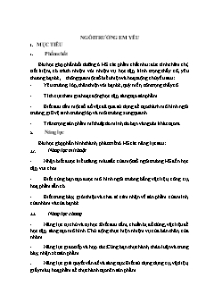 Kế hoạch bài dạy Mĩ thuật Lớp 1 - Bài: Ngôi trường em yêu - Năm học 2021-2022