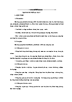 Kế hoạch bài dạy Mĩ thuật Lớp 1 - Bài: Tạo hình với lá cây - Năm học 2021-2022
