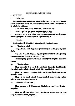 Kế hoạch bài dạy Mĩ thuật Lớp 1 - Bài: Trường học yêu thương - Năm học 2021-2022
