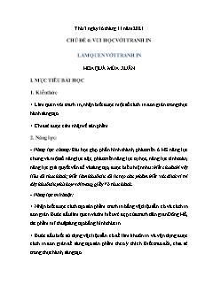 Kế hoạch bài dạy Mĩ thuật Lớp 2 - Chủ đề IV: Vui học với tranh - Năm học 2021-2022