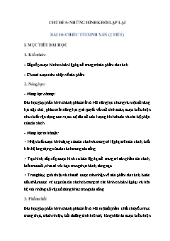 Kế hoạch bài dạy Mĩ thuật Lớp 2 - Chủ đề V, Bài 10: Chiếc túi xinh xắn - Năm học 2021-2022