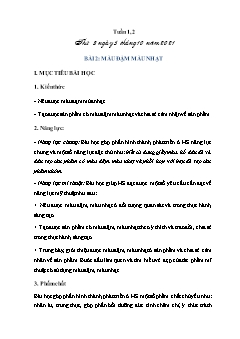 Kế hoạch bài dạy Mĩ thuật Lớp 2 - Tuần 1+2, Bài 2: Màu đậm, màu nhạt - Năm học 2021-2022