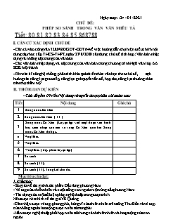 Kế hoạch bài dạy Ngữ Văn 6 - Chủ đề: Phép so sánh trong văn miêu tả - Năm học 2020-2021 - Nguyễn Duy Đại