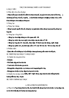 Kế hoạch bài dạy Ngữ Văn 6 Sách Cánh diều - Tuần 13: Thực hành đọc hiểu Giờ trái đất