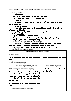 Kế hoạch bài dạy Ngữ Văn 6 Sách Cánh diều - Tuần 30