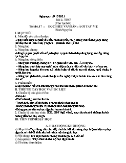 Kế hoạch bài dạy Ngữ Văn 6 Sách Cánh diều - Tuần 5, Tiết 16 đến 21 - Năm học 2021-2022
