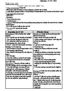 Kế hoạch bài dạy Ngữ Văn 6 - Tiết 104 đến 108 - Năm học 2020-2021 - Nguyễn Duy Đại
