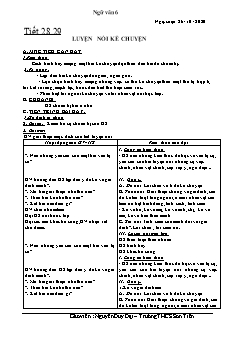 Kế hoạch bài dạy Ngữ Văn 6 - Tiết 28 đến 33 - Năm học 2020-2021 - Nguyễn Duy Đại