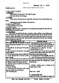 Kế hoạch bài dạy Ngữ Văn 6 - Tiết 34 đến 38 - Năm học 2020-2021 - Nguyễn Duy Đại