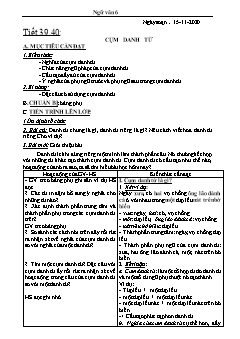 Kế hoạch bài dạy Ngữ Văn 6 - Tiết 39 đến 44 - Năm học 2020-2021 - Nguyễn Duy Đại