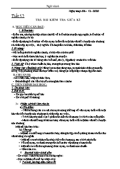 Kế hoạch bài dạy Ngữ Văn 6 - Tiết 52 đến 56 - Năm học 2020-2021 - Nguyễn Duy Đại