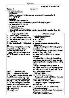 Kế hoạch bài dạy Ngữ Văn 6 - Tiết 60 đến 63 - Năm học 2020-2021 - Nguyễn Duy Đại