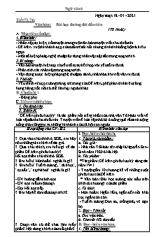 Kế hoạch bài dạy Ngữ Văn 6 - Tiết 73 đến 76 - Năm học 2020-2021 - Nguyễn Duy Đại