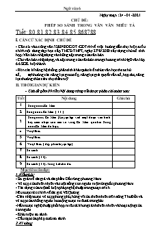 Kế hoạch bài dạy Ngữ Văn 6 - Tiết 80 đến 88 - Năm học 2020-2021 - Nguyễn Duy Đại