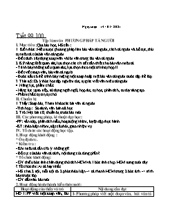 Kế hoạch bài dạy Ngữ Văn 6 - Tiết 99 đến 103 - Năm học 2020-2021 - Nguyễn Duy Đại