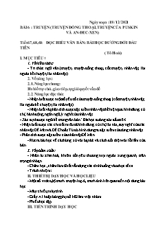 Kế hoạch bài dạy Ngữ Văn 6 - Tuần 15, Tiết 67 đến 69: Đọc hiểu văn bản Bài học đường đời đầu tiên - Năm học 2021-2022