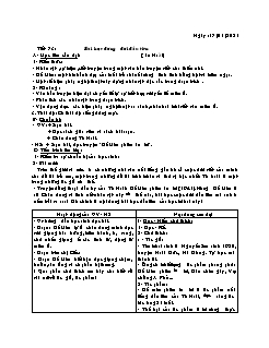 Kế hoạch bài dạy Ngữ Văn 6 - Tuần 20, Tiết 73 đến 76 - Năm học 2020-2021