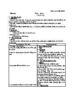 Kế hoạch bài dạy Ngữ Văn 6 - Tuần 21, Tiết 82 đến 84 - Năm học 2020-2021