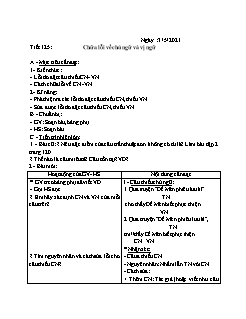 Kế hoạch bài dạy Ngữ Văn 6 - Tuần 33, Tiết 125 đến 127 - Năm học 2020-2021