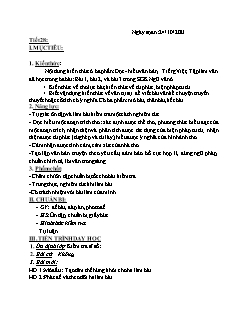 Kế hoạch bài dạy Ngữ Văn 6 - Tuần 7, Tiết 28 - Năm học 2021-2022