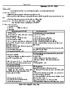 Kế hoạch bài dạy Ngữ Văn 7 - Tiết 100 đến 103 - Năm học 2021-2022 - Nguyễn Duy Đại