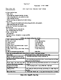 Kế hoạch bài dạy Ngữ Văn 7 - Tiết 104 đến 107 - Năm học 2021-2022 - Nguyễn Duy Đại