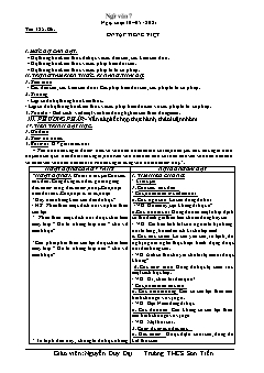 Kế hoạch bài dạy Ngữ Văn 7 - Tiết 125 đến 127 - Năm học 2020-2021 - Nguyễn Duy Đại