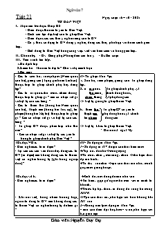 Kế hoạch bài dạy Ngữ Văn 7 - Tiết 21 đến 25 - Năm học 2020-2021 - Nguyễn Duy Đại