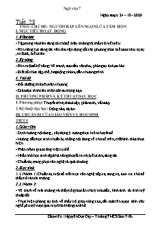 Kế hoạch bài dạy Ngữ Văn 7 - Tiết 28 đến 32 - Năm học 2020-2021 - Nguyễn Duy Đại